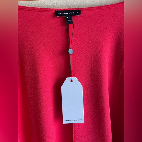 New Universal Standard Women Red Blouse Oversized Top Plus Size 4XL - Picture 4 of 10